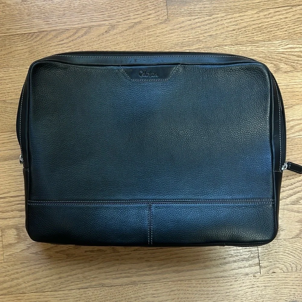 Cole Haan Black Leather Laptop Bag / Briefcase